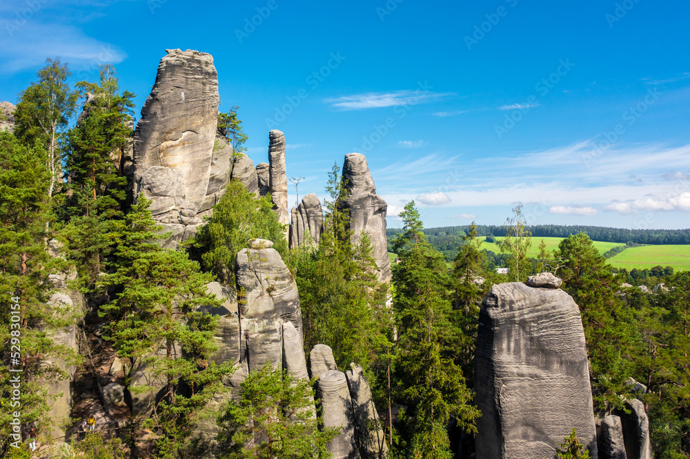Rock city in the Adrspach Rocks, part of the Adrspach-Teplice Landscape Park in the Broumov Highlands region in the Czech Republic