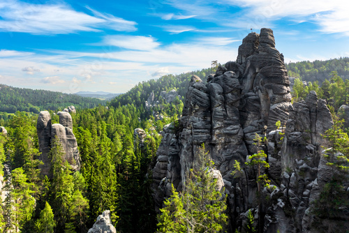 Rock city in the Adrspach Rocks, part of the Adrspach-Teplice Landscape Park in the Broumov Highlands region in the Czech Republic photo