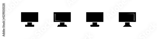 television icon. monitor or television icon in flat style - stock vector.