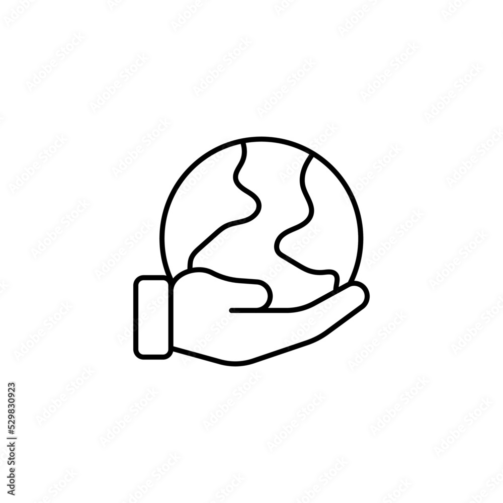 Fototapeta premium Sustainable line art icon design template vector illustration