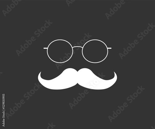 Mustache, glasses icon. Vector illustration.