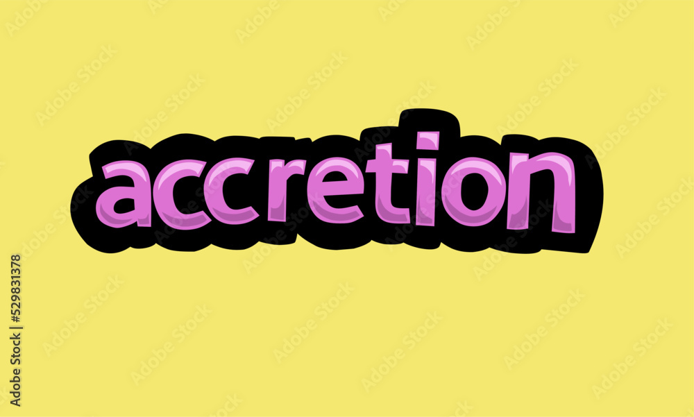 ACCRETION writing vector design on a yellow background