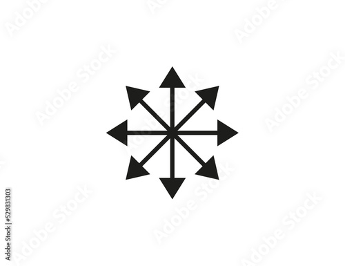 Many ways arrow icon. Vector illustration.