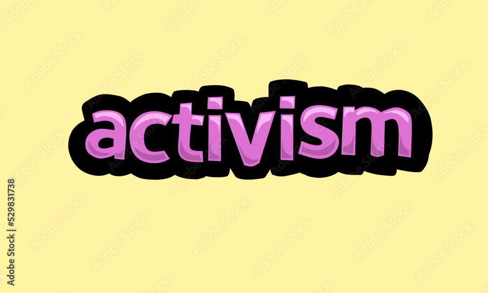 ACTIVISM writing vector design on a yellow background