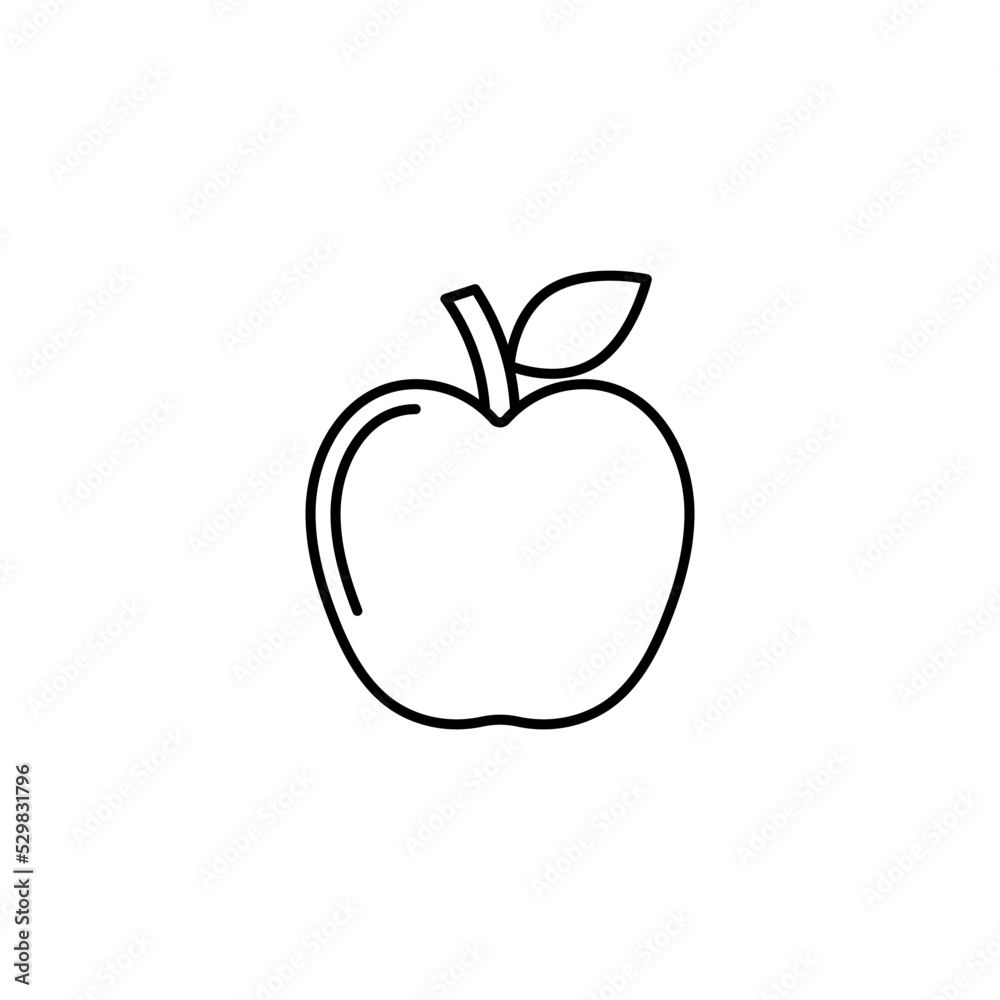Apple line art icon design template vector illustration Apple line art icon design template vector illustration
