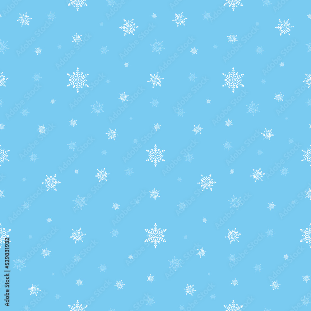 Snowflake Vector Seamless Pattern