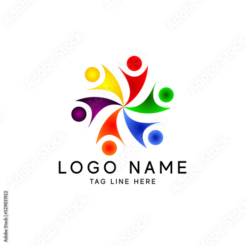 Crowd People Connection Relationship Community Logo Design Inspiration