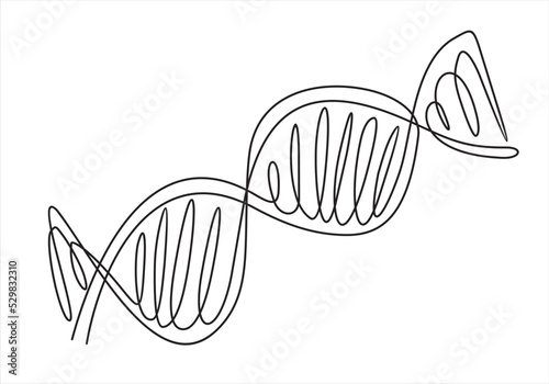 Continuous one line drawing of DNA