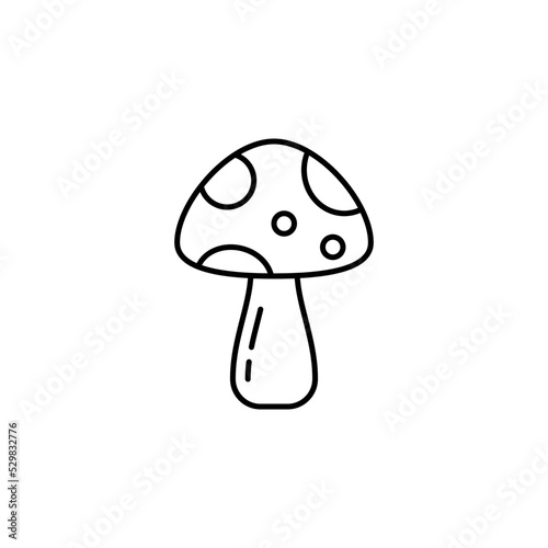 Mushroom line art icon design template vector illustration