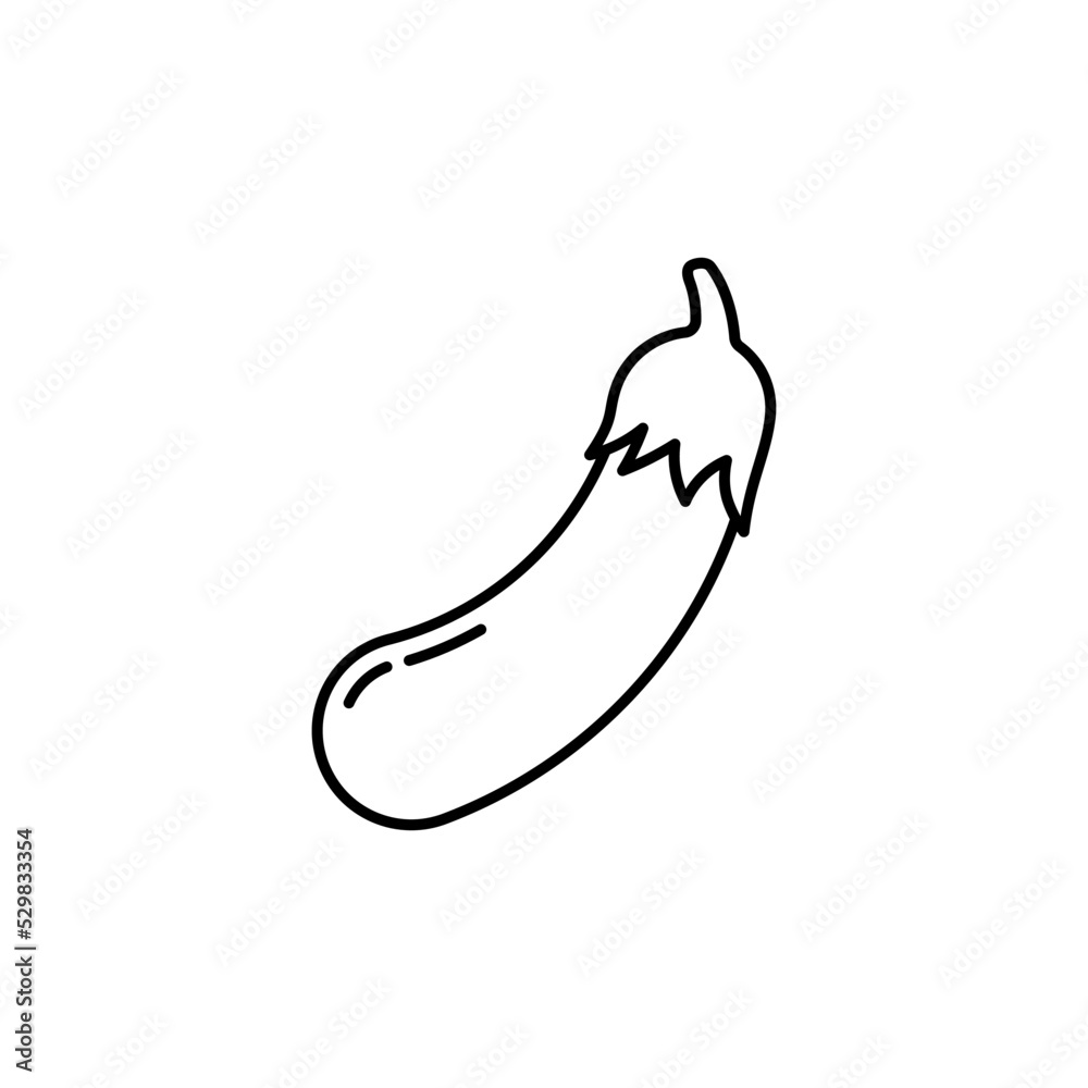 Eggplant line art icon design template vector illustration Eggplant line art icon design template vector illustration