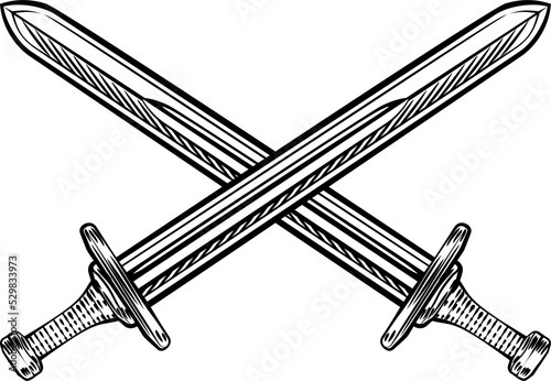 Crossed Swords Retro Style