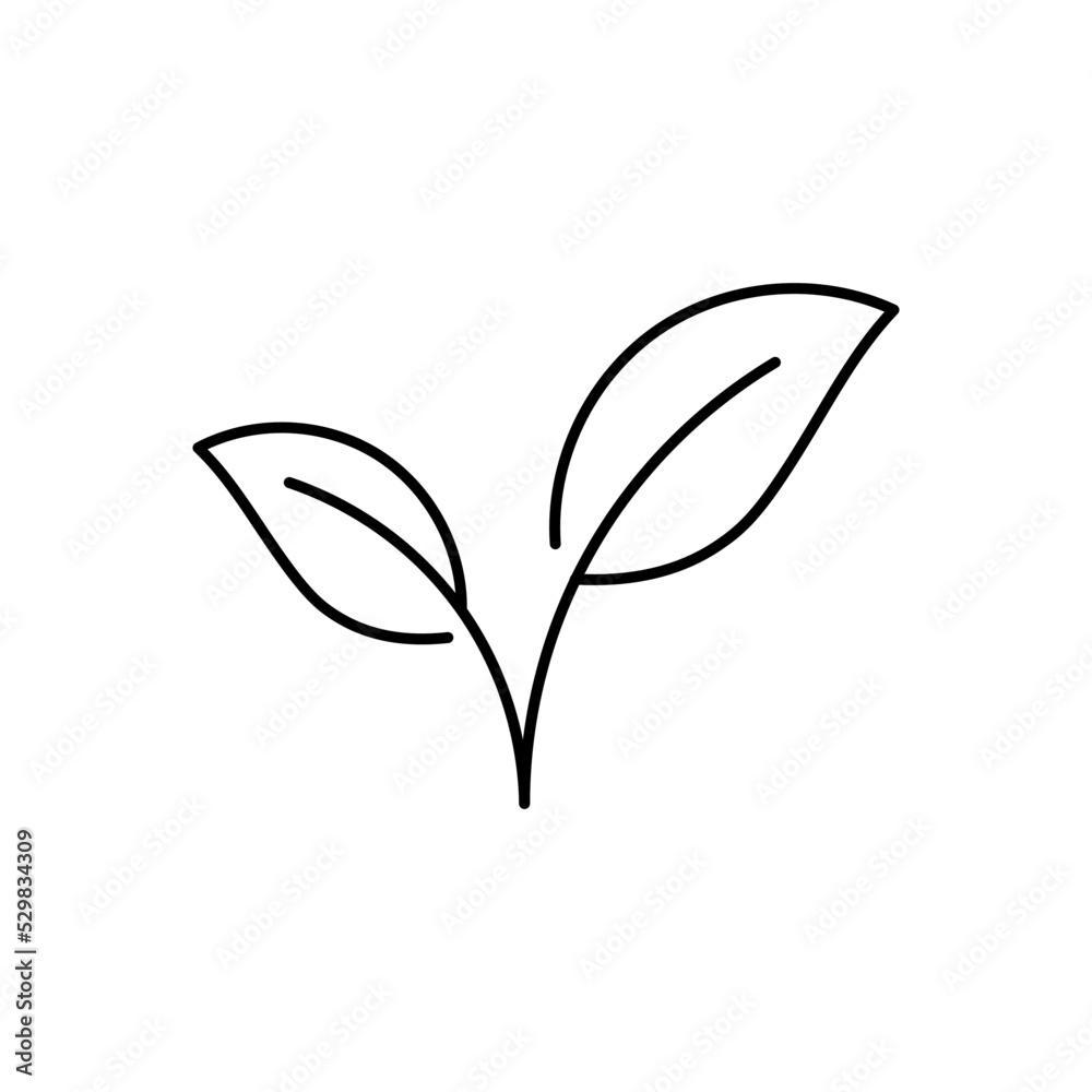 Obraz premium Vegan line art icon design template vector illustration