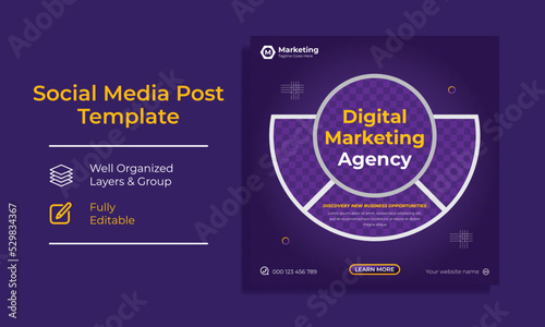 Corporate Digital Marketing Training Course Social Media post template vector premium 