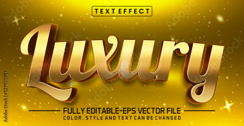 Luxury golden text effect, shiny style editable text effect