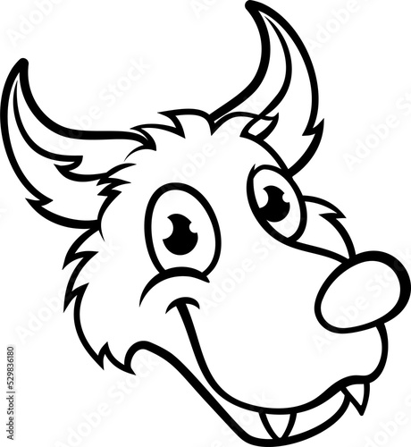 Wolf Cartoon Character Face
