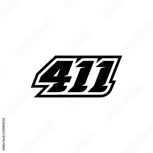 Racing Number 411 Logo Design Inspiration