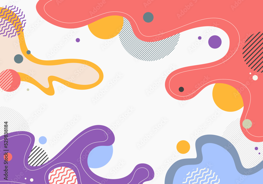 Abstract doodle artwork design decorative template with colorful style artwork. Overlapping template design with free hand drawing background.