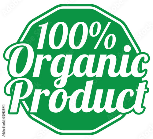 Organic Product Stamp. PNG Green Label.
