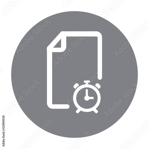 Document Stopwatch Isolated Vector icon which can easily modify or edit