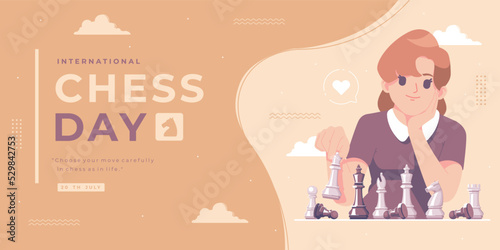 international chess day banner design