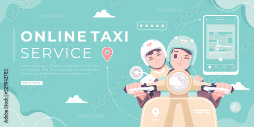 Obraz na plátně online taxi service banner background