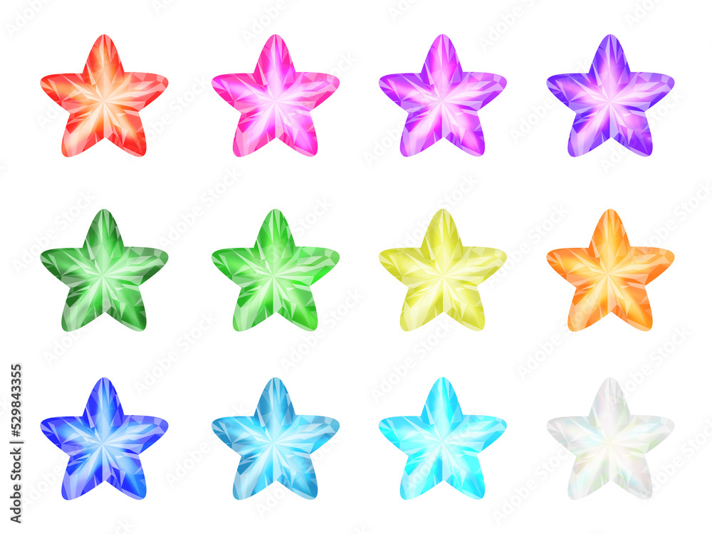 Colorful star glitter gem icon Colorful star glitter gem icon