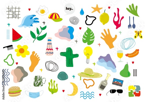 Set of icon for summer, holiday and can be used as pattern or symbol