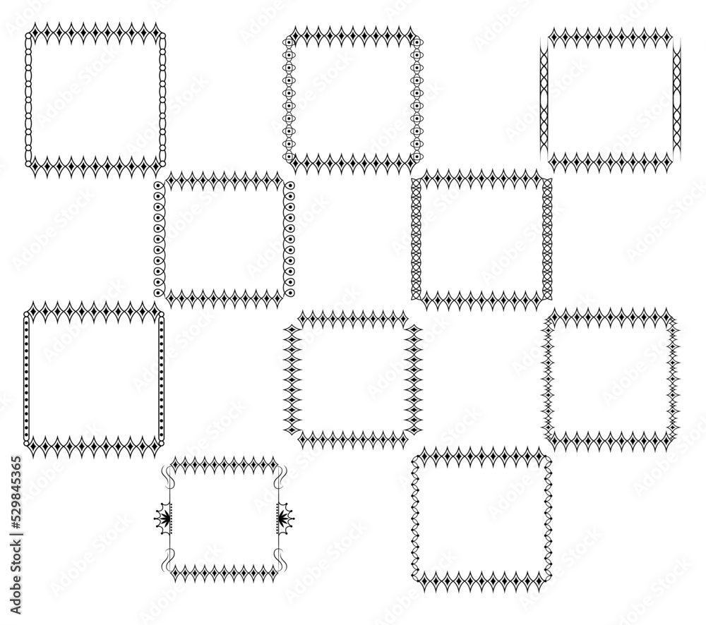 Frame border ornament. Calligraphic text divider, border, separator decor design. Antique vintage victorian elegant decoration element. Filigree frame ornament line. Hand drawn vector illustration Frame border ornament. Calligraphic text divider, border, separator decor design. Antique vintage victorian elegant decoration element. Filigree frame ornament line. Hand drawn vector illustration