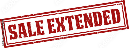 Sale extended red square grunge stamp, vector illustration