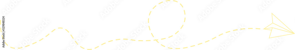 Dashed Line Paper Airplane Route Dashed Line Paper Airplane Route