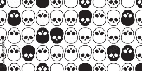 skull seamless pattern Halloween crossbones vector ghost pirate cartoon repeat wallpaper scarf isolated gift wrapping paper tile background doodle illustration symbol clip art design