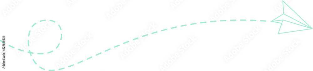 Dashed Line Paper Airplane Route Dashed Line Paper Airplane Route