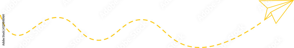 Dashed Line Paper Airplane Route Dashed Line Paper Airplane Route