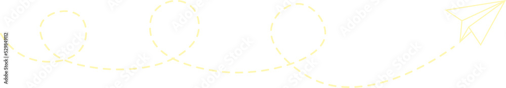 Dashed Line Paper Airplane Route Dashed Line Paper Airplane Route