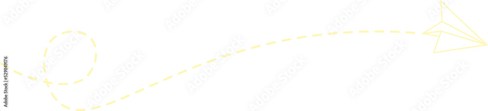 Dashed Line Paper Airplane Route Dashed Line Paper Airplane Route