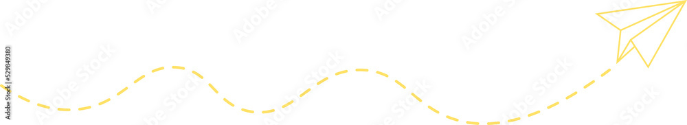 Dashed Line Paper Airplane Route Dashed Line Paper Airplane Route