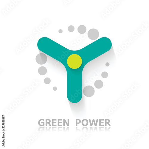 Wind power turbine icon.