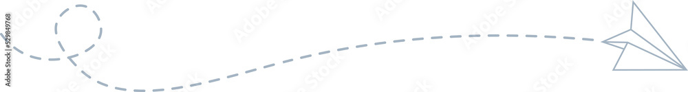 Dashed Line Paper Airplane Route Dashed Line Paper Airplane Route