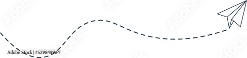 Dashed Line Paper Airplane Route