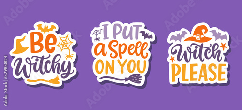 Witch Please, Be Witchy, I Put a Spell on You Stickers Set