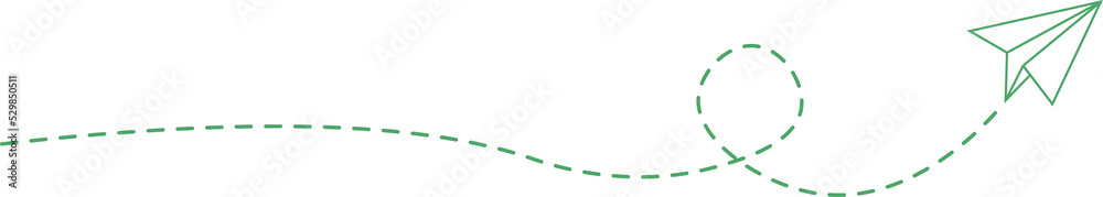 Dashed Line Paper Airplane Route Dashed Line Paper Airplane Route