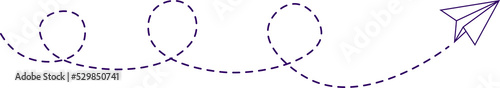 Dashed Line Paper Airplane Route