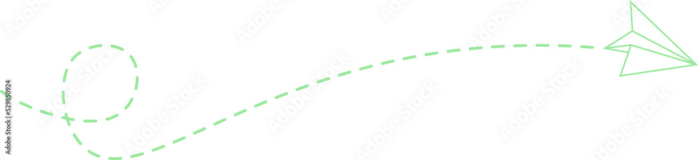Dashed Line Paper Airplane Route