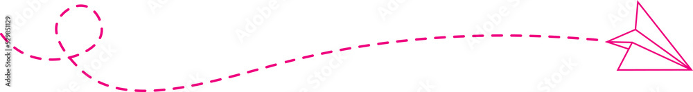 Dashed Line Paper Airplane Route