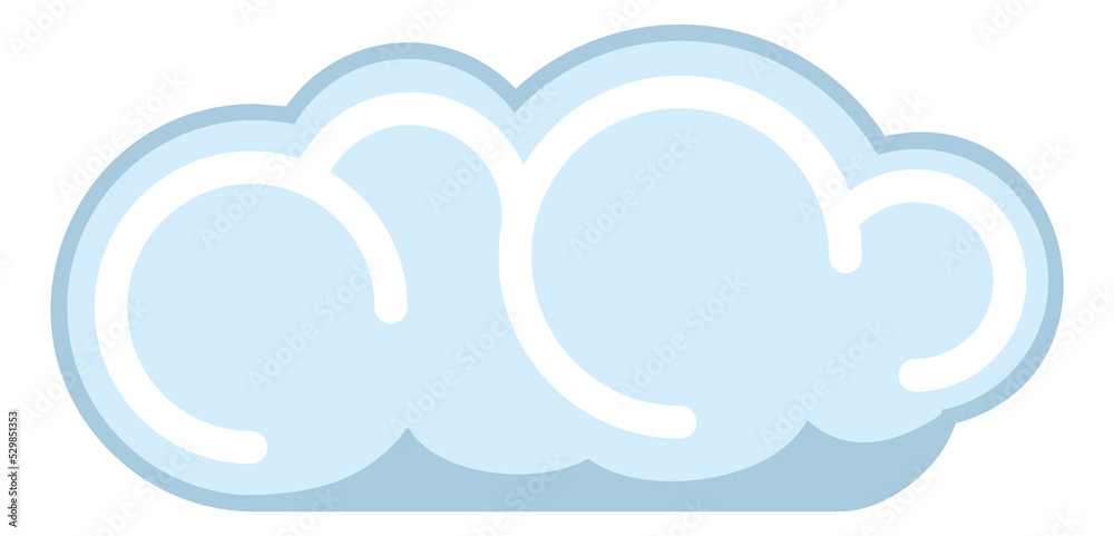 Cute cartoon cloud. Blue fluffy round icon Cute cartoon cloud. Blue fluffy round icon