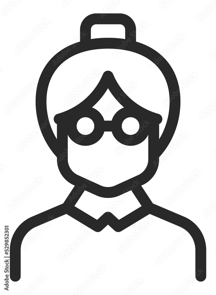 Obraz premium Old woman icon. Female senior age avatar