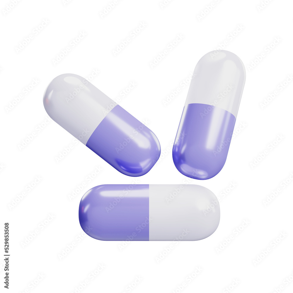 Medicine capsules 3d rendering illustration
