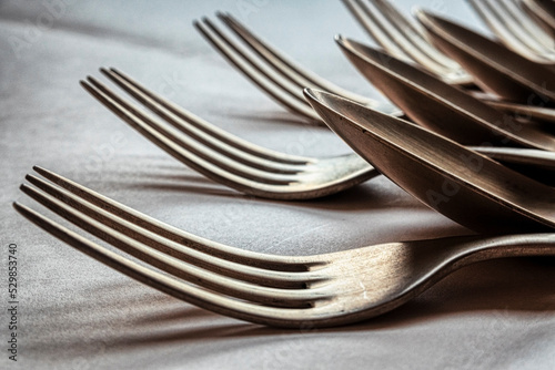 Close-up of forks and spoons