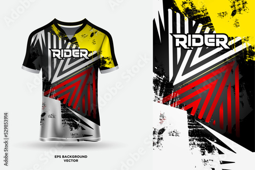 Abstract Futuristic T shirt jersey design suitable for sports, racing, soccer, gaming and e sports vector