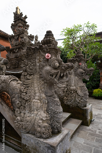 ancient sculpture in temple from Ubud Bali indonesia
